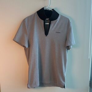 Calvin Klein Black and Gray Polo Shirt